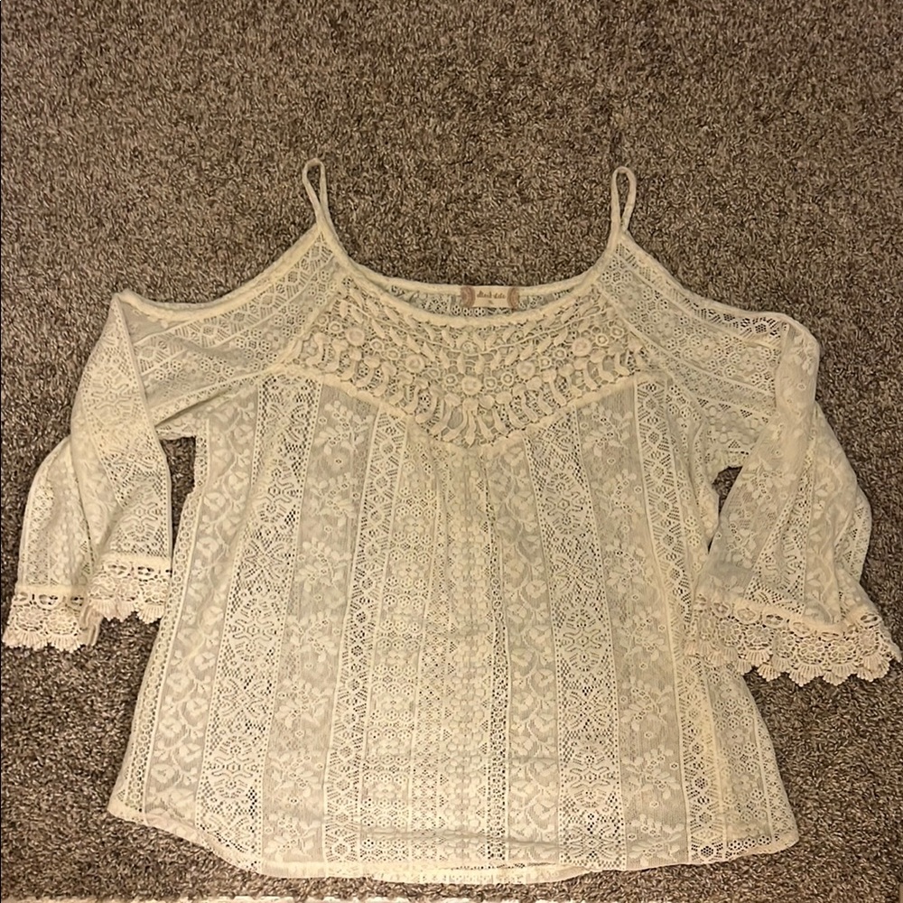Altar'd State Cream Lace Blouse